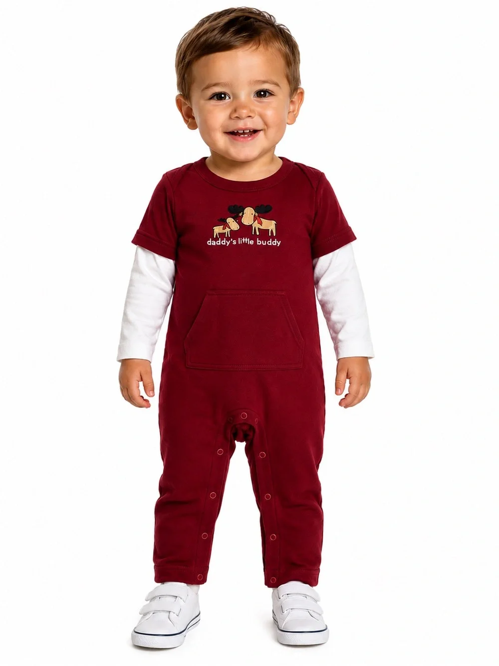 Daddy's Little Buddy Dark Red Boys One-piece - 0031